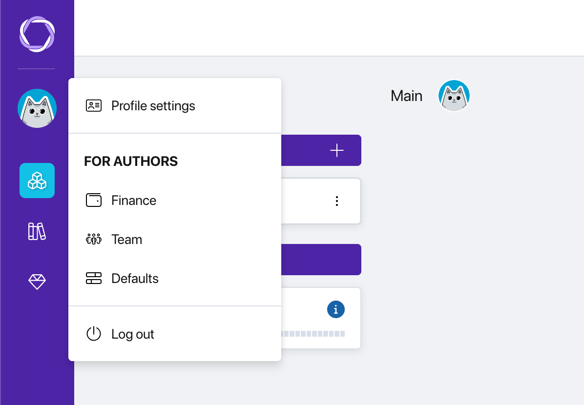 Pollsar profile menu with the Profile Settings item highlighted